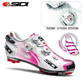 Sidi Drako SRS Women's Shoes-White/Fluorescent Pink