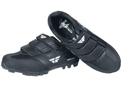 Fly Racing Talon II Clipless Shoes-Black/Black - 1