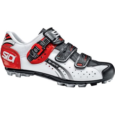 Sidi Dominator Fit Clipless Shoes-White/Black/Red - 1