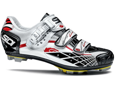 Sidi Spider SRS Clipless Shoes-White/Black/Red