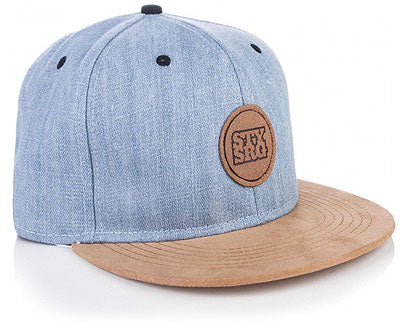 Stay Strong Snapback Hat-Denim/Brown Suede - 1