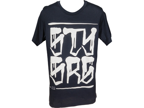 Stay Strong Stacked Rebel T-Shirt-Black/White - 1
