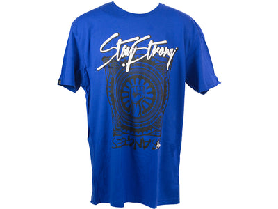 Stay Strong Fistee T-Shirt-Blue/White