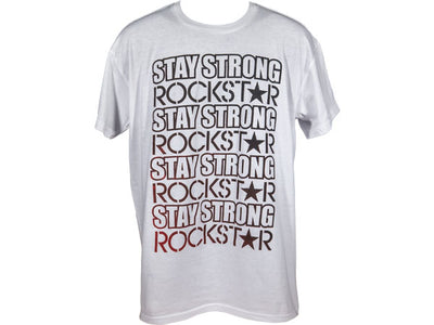 Stay Strong Rockstar T-Shirt-White/Red