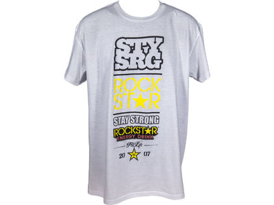 Stay Strong Rockstar T-Shirt-White/Yellow