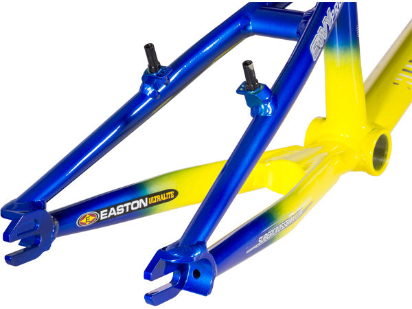 fmf bmx bicycle Supercross Envy V2 BMX Race Frame-Ltd Ed Yellow/Blue-Pro XXL at J&R Bicycles – J&R Bicycles, Inc