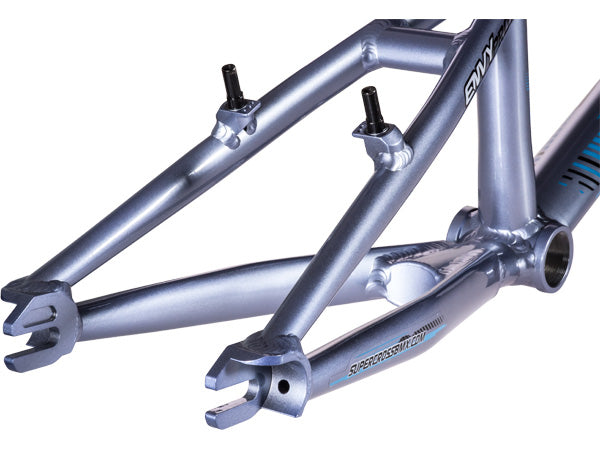 Supercross Envy V2 Aluminum BMX Race Frame-Silver Gray Blue - 3