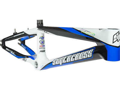 Supercross Envy BLK Carbon Fiber BMX Race Frame-Carbon/White/Cyan