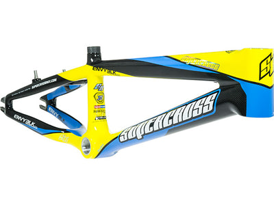 Supercross Envy BLK Carbon Fiber Race Frame-Carbon/Cyan/Yellow