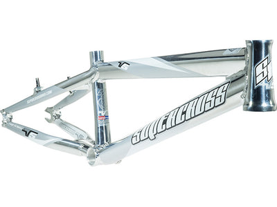 Supercross Envy V5 BMX Race Frame-Mirror Polished/Grey-White Stickers