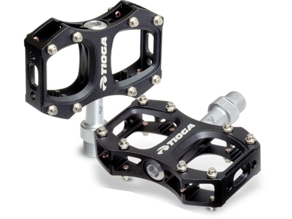 Vintage 90s Tioga Surefoot V Mountain Bike Platform Pedals 9/16 Vintage 90s Tioga Surefoot V Mountain Bike Platform Pedals 9/16