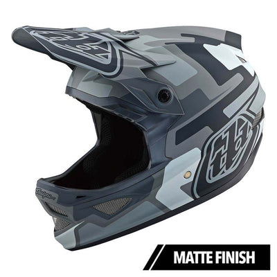 Troy Lee Designs D3 FIberlite Speedcode BMX Race Helmet-Gray