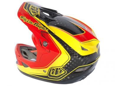 Troy Lee 2013 D3 Carbon Helmet-Mirage Red/Yellow - 3