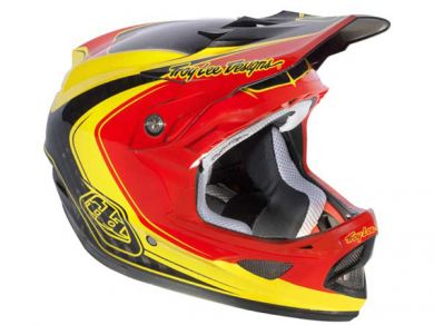 Troy Lee 2013 D3 Carbon Helmet-Mirage Red/Yellow
