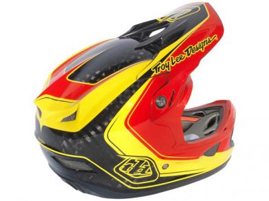 Troy Lee 2013 D3 Carbon Helmet-Mirage Red/Yellow - 5