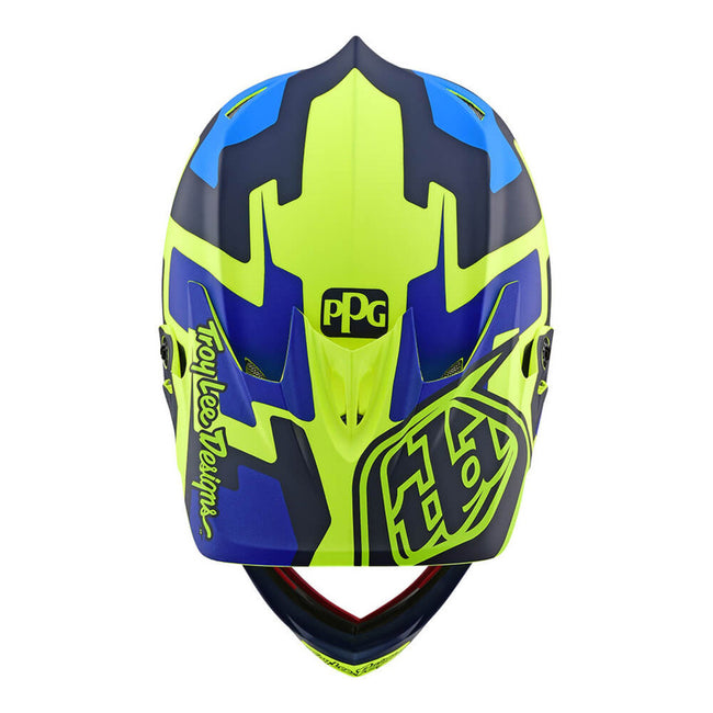 Troy Lee Designs D3 FIberlite Speedcode Helmet-Yellow/Blue - 4