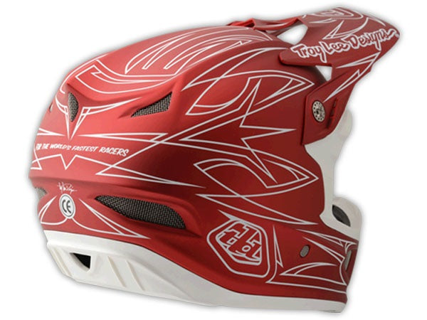 Troy Lee 2014 D3 Pinstripe II Composite Helmet-Red - 3
