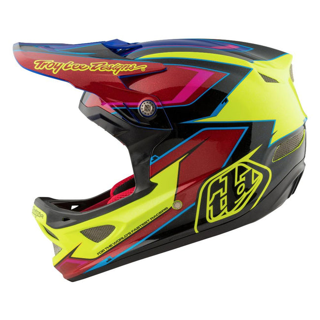 Troy Lee D3 Composite Helmet-Cadence Red/Yellow - 5