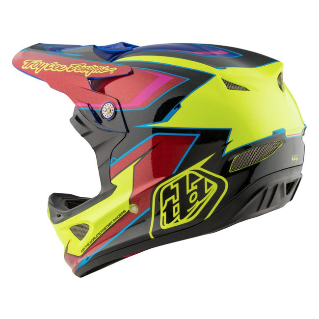 Troy Lee D3 Composite Helmet-Cadence Red/Yellow - 9