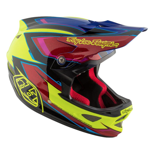 Troy Lee D3 Composite Helmet-Cadence Red/Yellow - 7