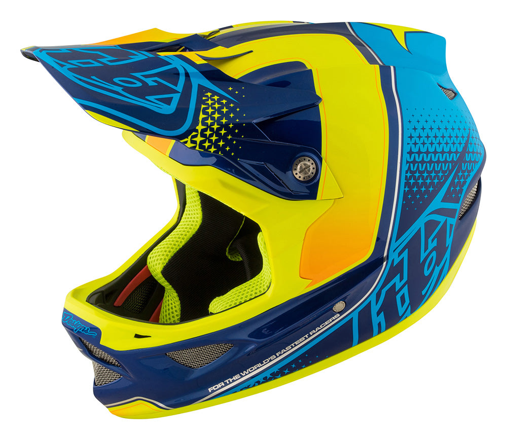 Troy Lee D3 Composite BMX Racing Helmet-Starburst Yellow at J&R