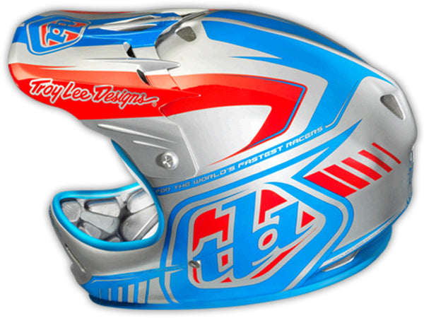 Troy Lee 2013 D2 Delta Composite Helmet-Silver/Blue - 6