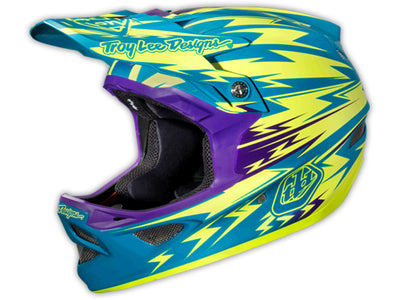 Troy Lee 2013 D3 Composite Helmet-Thunder Turquoise/Yellow