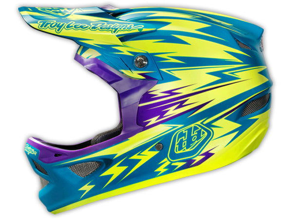 Troy Lee 2013 D3 Composite Helmet-Thunder Turquoise/Yellow - 3