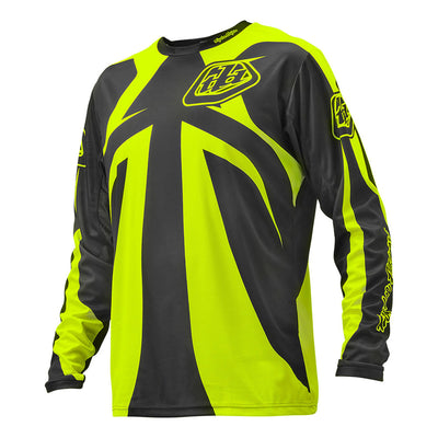 Troy Lee 2016 Sprint Reflex BMX Race Jersey-Dark Gray/Fluorescent Yellow