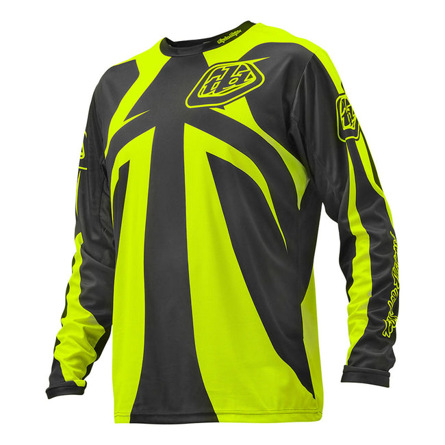 Troy Lee 2016 Sprint Reflex BMX Race Jersey-Dark Gray/Fluorescent Yellow - 1