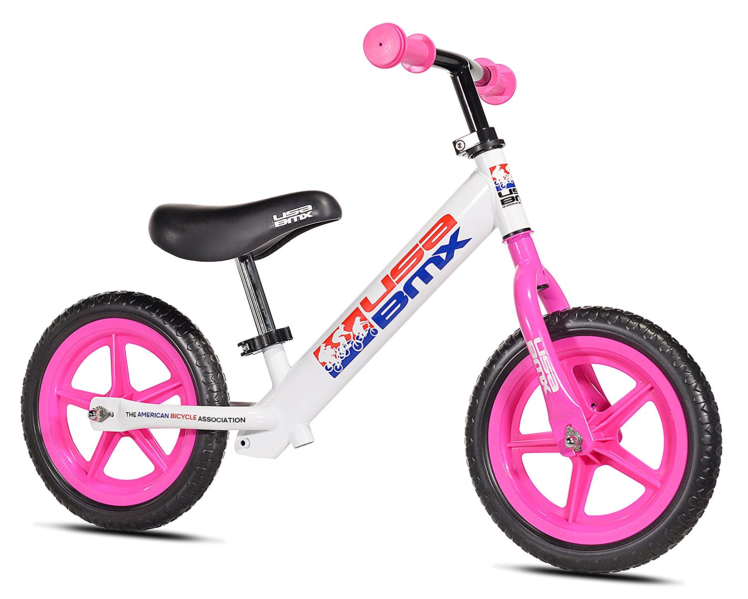 american bicycle association bmx USABMX Balance Bike-12"-White/Pink at J&R Bicycles – J&R Bicycles, Inc