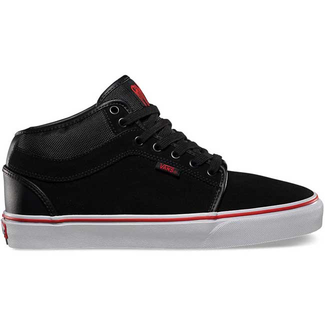 Vans Chukka Mid Shoes-Black/Flame Scarlet - 1