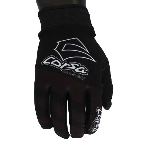 Corsa Unleashed Velcro BMX Race Gloves-Black/White - 1