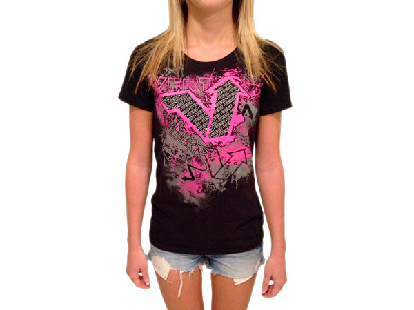 Vert Blown Out Women&#39;s T-Shirt-Black/Pink - 1