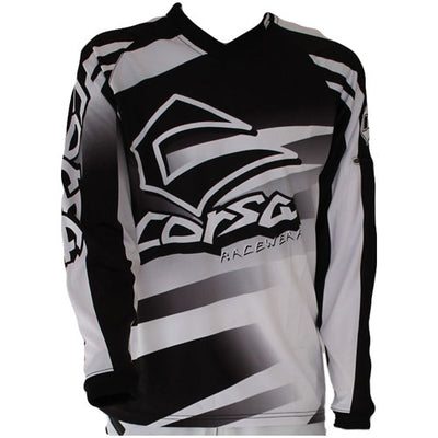 Corsa Warrior BMX Race Jersey-White/Black