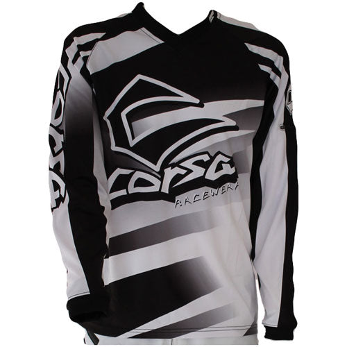 Corsa Warrior BMX Race Jersey-White/Black - 1