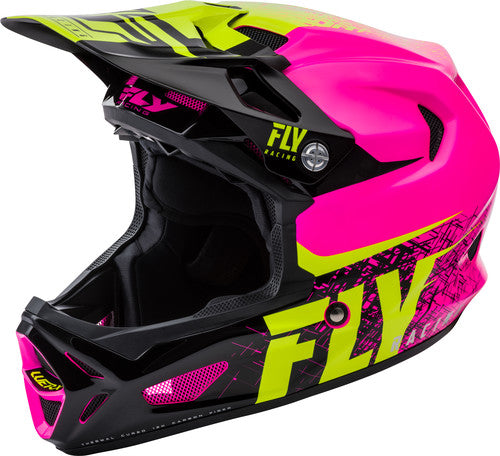 fluorescent pink motorcycle helmet Fly Racing Werx Carbon Imprint Helmet-Neon Pink/Hi-Vis – J&R Bicycles, Inc