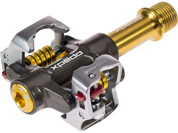 Xpedo M-Force MF-4A Clipless Pedals-Black/Gold - 1