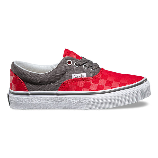 Vans Checkerboard Era Shoes-Kids-Racing Red/Pewter - 1
